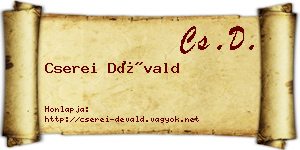 Cserei Dévald névjegykártya
